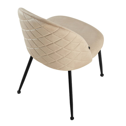 Silla Venecia Matelasse Taupe Pana Base Negra