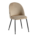 Silla Venecia Matelasse Taupe Pana Base Negra