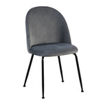 Silla Venecia Matelasse Gris Oscuro Pana Base Negra