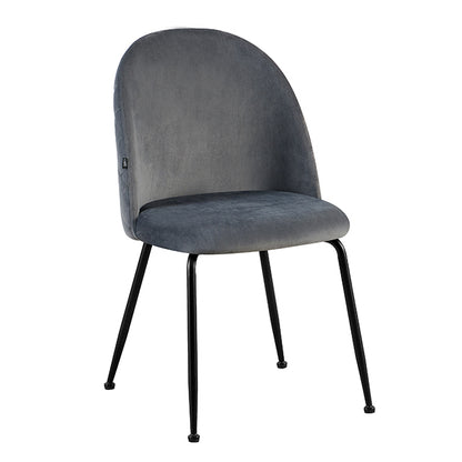 Silla Venecia Matelasse Gris Oscuro Pana Base Negra