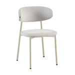 Silla Zuno Gris Claro Chenille Base Capuccino