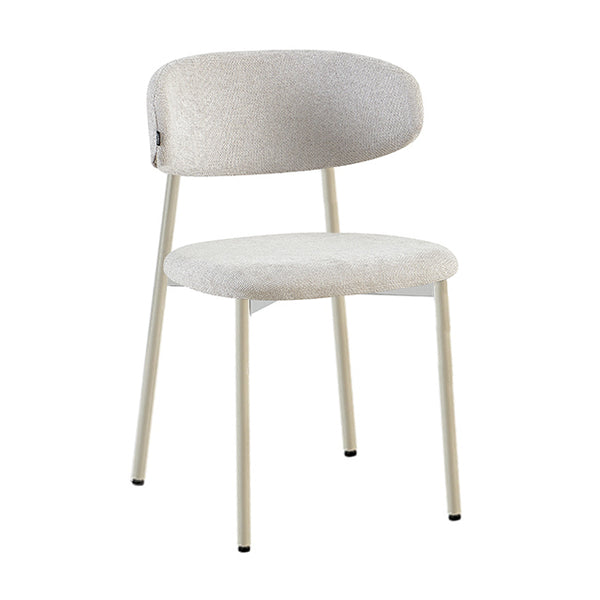 Silla Zuno Gris Claro Chenille Base Capuccino