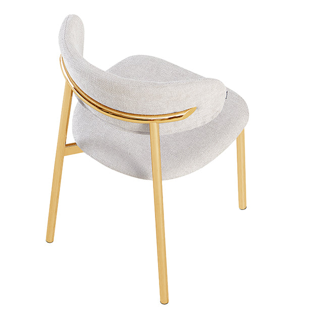 Silla Zuno Gris Claro Chenille Base Dorada