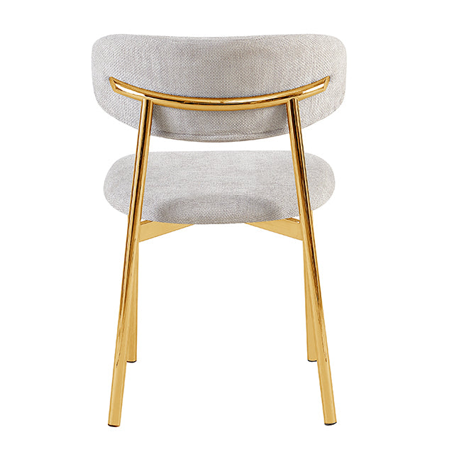 Silla Zuno Gris Claro Chenille Base Dorada