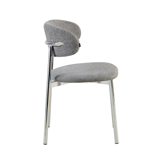 Silla Zuno Chenille Gris Oscuro Base Cromo