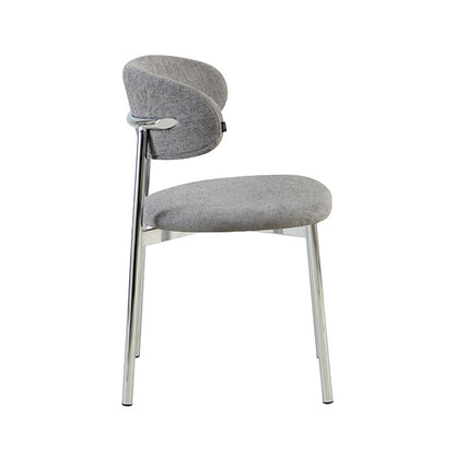 Silla Zuno Chenille Gris Oscuro Base Cromo