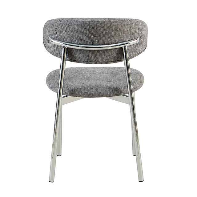 Silla Zuno Chenille Gris Oscuro Base Cromo