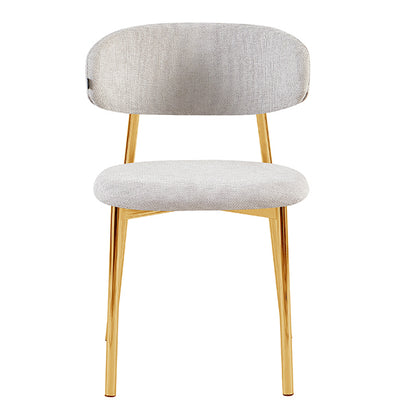 Silla Zuno Gris Claro Chenille Base Dorada