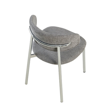 Silla Zuno Chenille Gris Oscuro Base Cromo