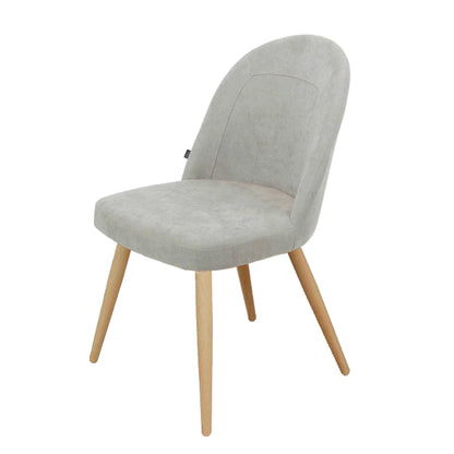 Silla Lara Gris Claro Base Natural